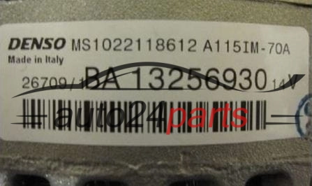 Alternador OPEL 1.3 CDTI DENSO MS102211-8612,  BA 13256930