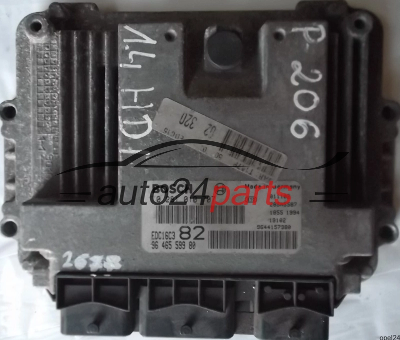 MOTORSTEUERGERÄT ECU STEUERGERÄT PEUGEOT 206 1.4 HDI BOSCH 0281010707 9646559980 9644157380 EDC16C3 82 28SA5587