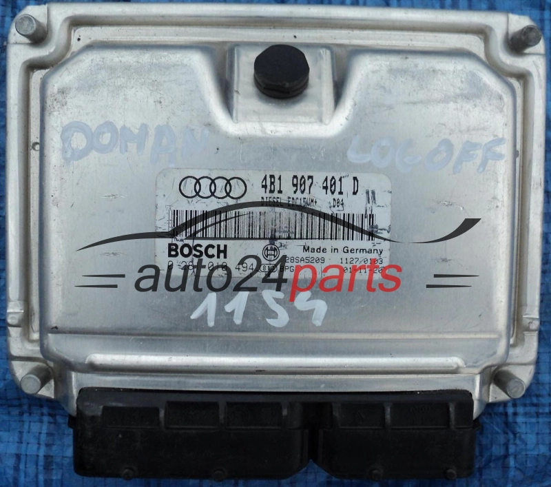 ECU CENTRALITA DE MOTOR AUDI A6 2.5 TDI AYM 4B1 907 401 D, 4B1907401D, BOSCH 0 281 010 494, 0281010494