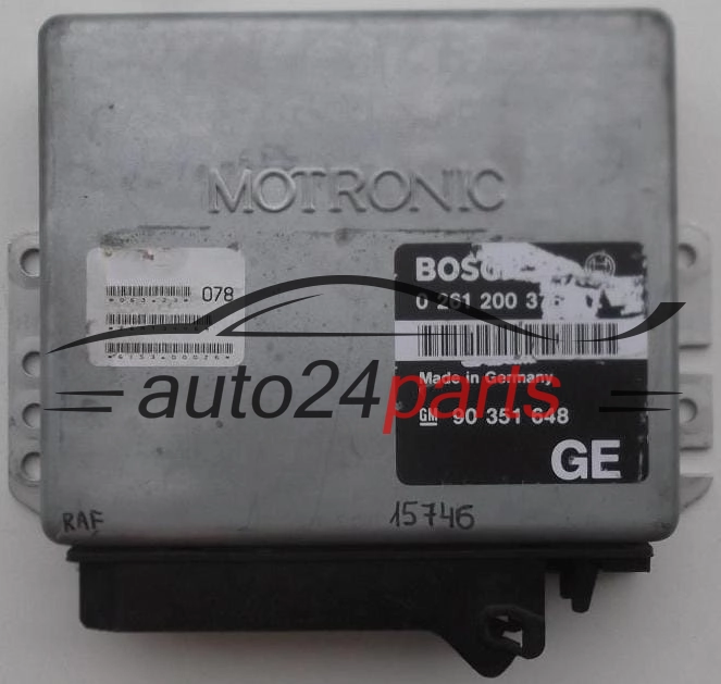 KOMPUTER STEROWNIK SILNIKA OPEL CALIBRA VECTRA 2.0 C20NE BOSCH 0261200376, 0261200377, 0 261 200 376/377, 90351648 GE, 90 351 648 GE