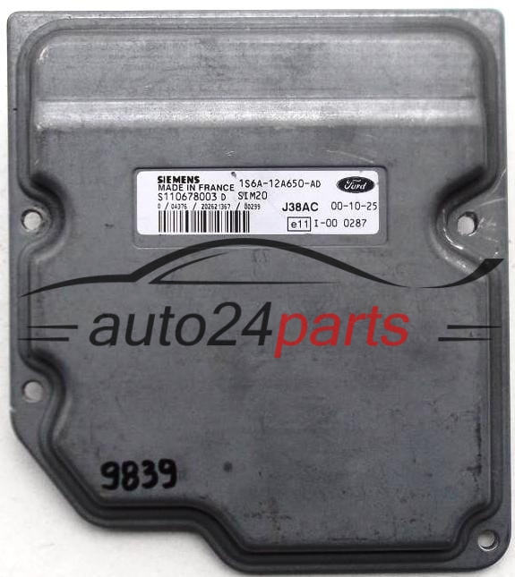 Μονάδα Ελέγχου Κινητήρα FORD FIESTA, SIEMENS S110678003 D, S110678003D, 1S6A-12A650-AD, 1S6A12A650AD