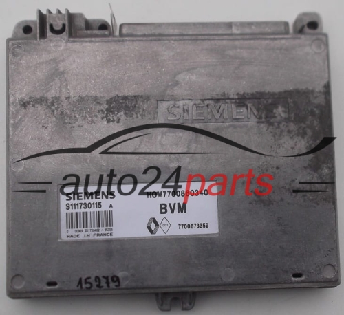 ECU CENTRALITA DE MOTOR ECU ENGINE CONTROLLER RENAULT CLIO SIEMENS S111730115 A, S111730115A, 7700860340, 7700873359