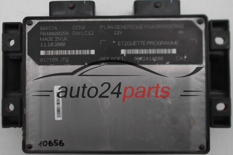 MOTORSTEUERGERÄT ECU STEUERGERAT CITROEN PEUGEOT 1.9 D R04080025A, SOFT 9642414580 