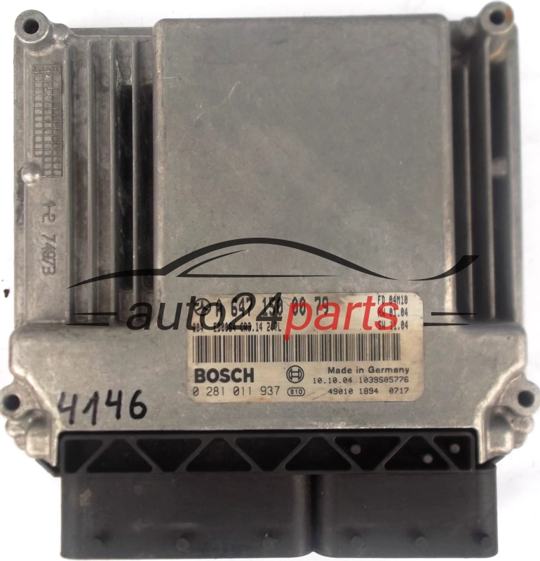 ECU ENGINE CONTROLLER MERCEDES W211 E270 2.7 CDI BOSCH 0281011937, 0 281 011 937, A6471500079, A 647 150 00 79, ED0064 CR3.14, 1039S05776
