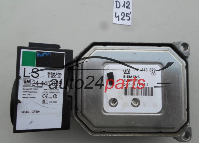 OPEL ASTRA CORSA ZAFIRA 1.8 Z18XE 24443879, 24 443 879, SIEMENS 5WK9196, 5WK9 196, 6235023, 62 35 023