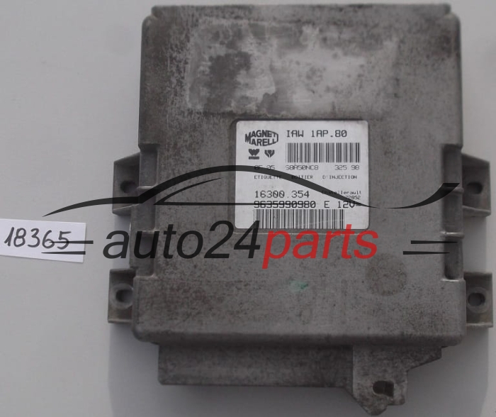 KOMPUTER STEROWNIK SILNIKA PEUGEOT 206 1.1 MAGNETI MARELLI IAW 1AP.80, IAW1AP80, 16300.354, 16300354, 9635990980 E