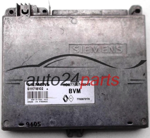 KOMPUTER STEROWNIK SILNIKA RENAULT CLIO 1.4, SIEMENS S111718102 A, S111718102A, HOM7700749946, 7700749946