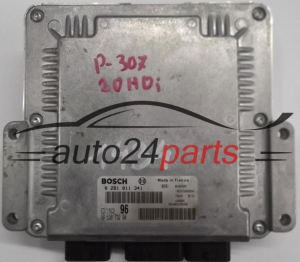 ECU CENTRALITA DE MOTOR PEUGEOT 307 2.0 HDI BOSCH 0281011341, 0 281 011 341, 9653873280, 96 538 732 80, EDC15C2 96 
