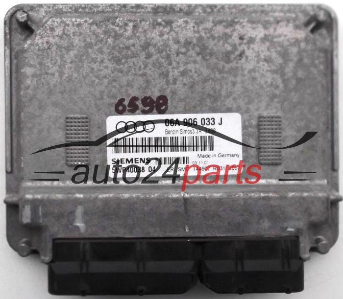 KOMPUTER STEROWNIK SILNIKA AUDI A3 1.6 AVU 06A906033J, 06A 906 033 J, SIEMENS 5WP40038, BENZIN SIMOS3.3A 3488 