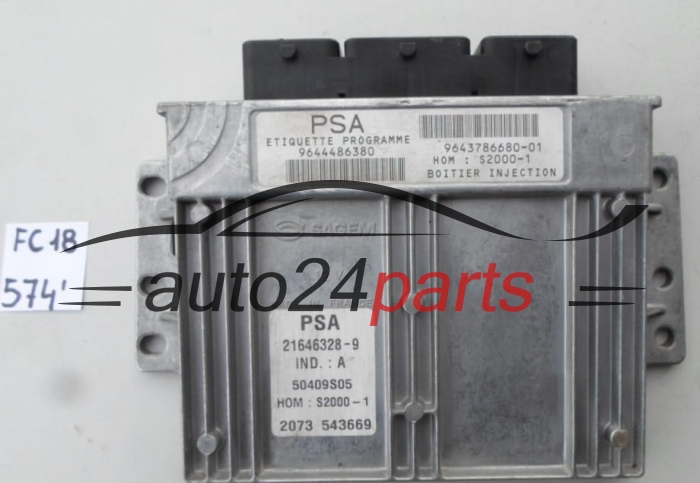 ECU ENGINE CONTROLLER CITROEN PEUGEOT 21646328-9, 216463289, 9644486380, 9643786680-01