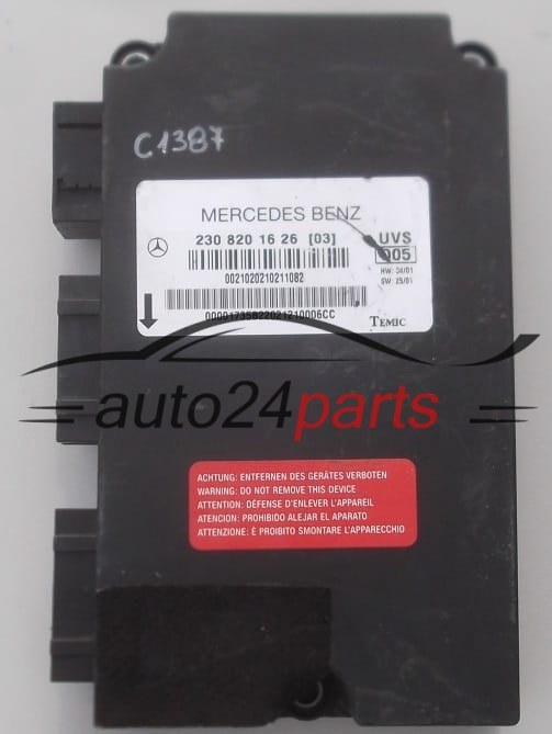 CENTRALKA MODUL STEROWNIK MERCEDES SL500 230 820 16 26 (03}, 2308201626 