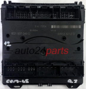 CENTRALITA DE CONFORT SEAT IBIZA SKODA FABIA VW POLO 6Q1937049D, 6Q1 937 049 D, SIEMENS 5WK4 8212 D, 5WK48212D 