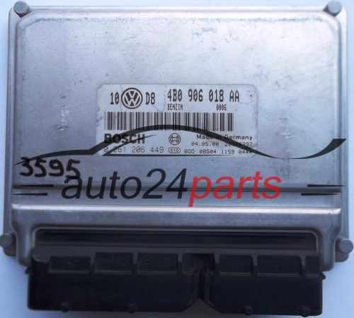 VW VOLKSWAGEN PASSAT 1.8T 1.8 TURBO QUATTRO 4B0906018AA, 4B0 906 018 AA, BOSCH 0261206449, 0 261 206 449, BENZIN ME7.5 0006 26SA6397