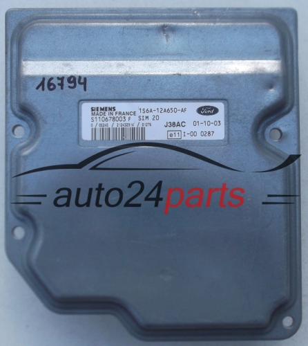 ECU ENGINE CONTROLLER FORD FIESTA FOCUS SIEMENS S110678003F, 1S6A-12A650-AF, 1S6A12A650AF