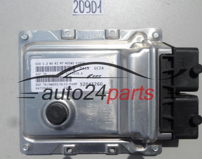 MOTORSTEUERGERÄT ECU STEUERGERAT FIAT 500 1.2 52045260, 9GF.T6, 9GFT6