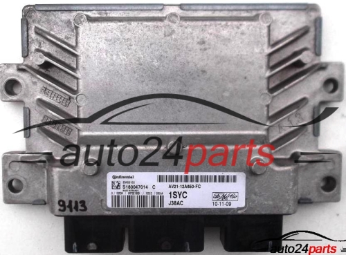 ECU CENTRALITA DE MOTOR FORD FIESTA, S180047014 C, S180047014C, AV21-12A650-FC, AV2112A650FC, J38BAC 1SYC 