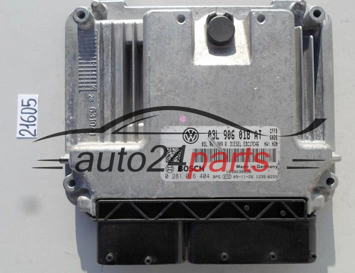 VW VOLKSWAGEN GOLF JETTA 2.0 TDI BOSCH 0 281 016 404, 0281016404, 03L 906 018 AT, 03L906018 AT, 03L906018AT, EDC17C46 