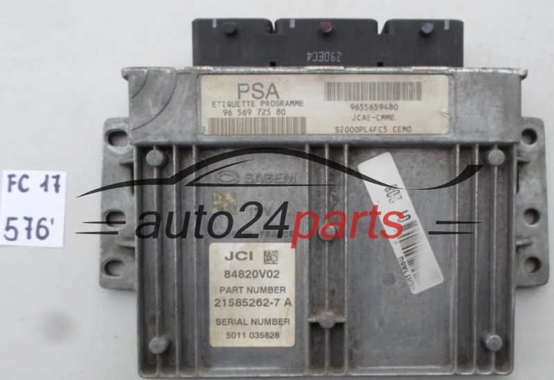 CENTRALINA DO MOTORE CITROEN PEUGEOT 21585262-7A, 215852627A, 9656972580, 9655659480