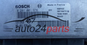 Μονάδα Ελέγχου Κινητήρα CITROEN XSARA PEUGEOT 306 2.0 BOSCH 0281001976, 0 281 001 976, 9635157580, 96 351 575 80, EDC15C2 07