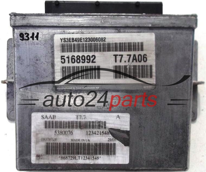 KOMPUTER STEROWNIK SILNIKA SAAB 9-5 2.3, T77A06, 5380076, 123421548, 5168992