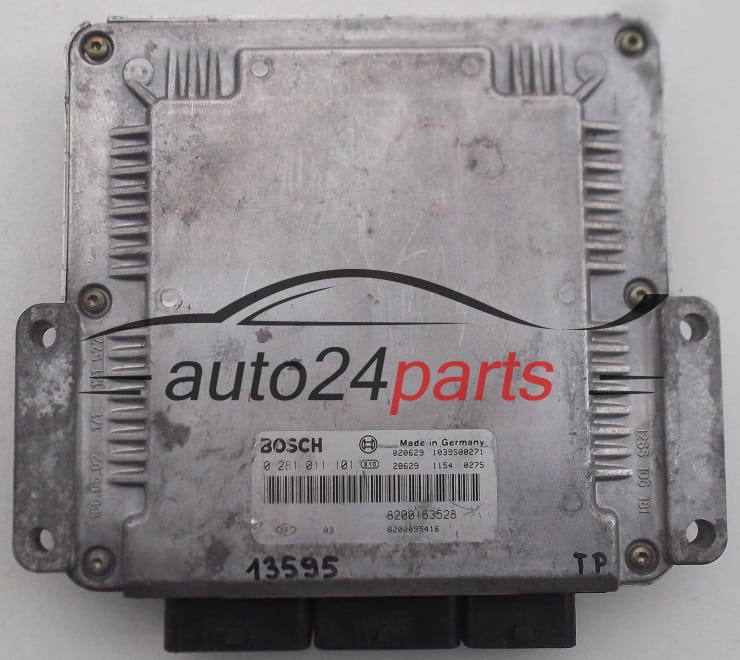 KOMPUTER STEROWNIK SILNIKA RENAULT LAGUNA 1.9 DCI F9Q BOSCH 0281011101, 0 281 011 101, 8200163528, 8200095416, 1039S00271