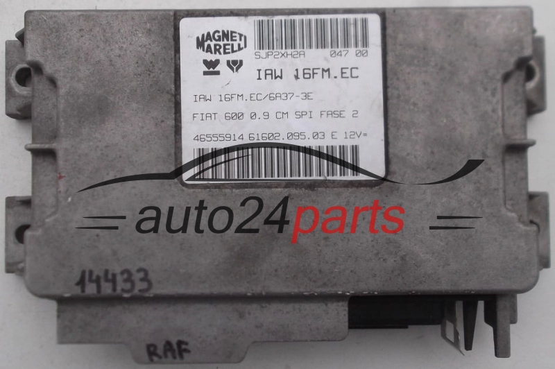 KOMPUTER STEROWNIK SILNIKA FIAT SEICENTO 600 0.9, MAGNETI MARELLI IAW 16FM.EC, IAW16FMEC, 46555914, 61602.095.03 E, 6160209503