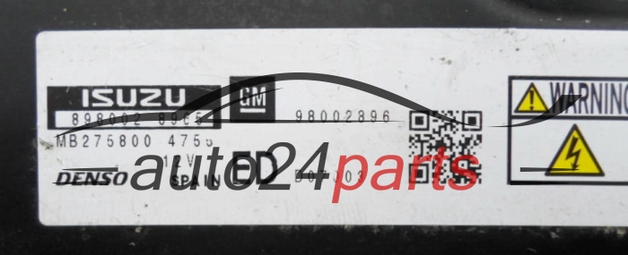 MOTORSTEUERGERÄT ECU STEUERGERÄT  OPEL MERIVA 1.7 CDTI Denso MB2758004755, GM 98002896,  8980028965
