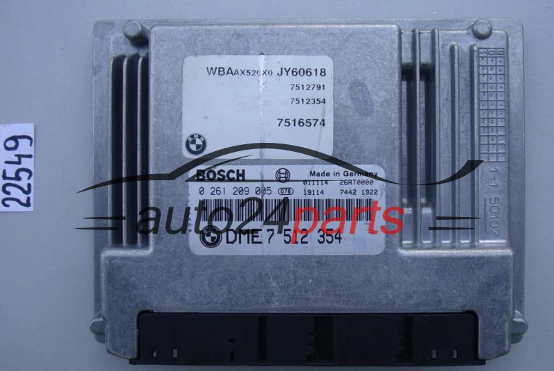 KOMPUTER STEROWNIK SILNIKA BMW E46 318 2.0 BOSCH 0 261 209 005, 0261209005, DME 7 512 354, DME7512354, 7512354