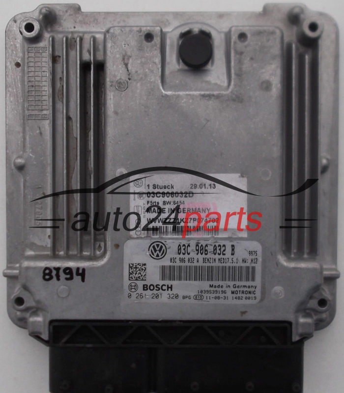 KOMPUTER STEROWNIK SILNIKA VW VOLKSWAGEN GOLF 1.4 TSI BOSCH 0261201320, 0 261 201 320, 03C906032B, 03C906032, 03C 906 032 B
