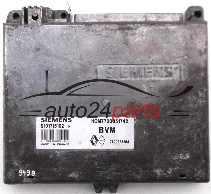 CENTRALINA MOTORE RENAULT, SIEMENS S101715102P, HOM7700851742, 7700851742