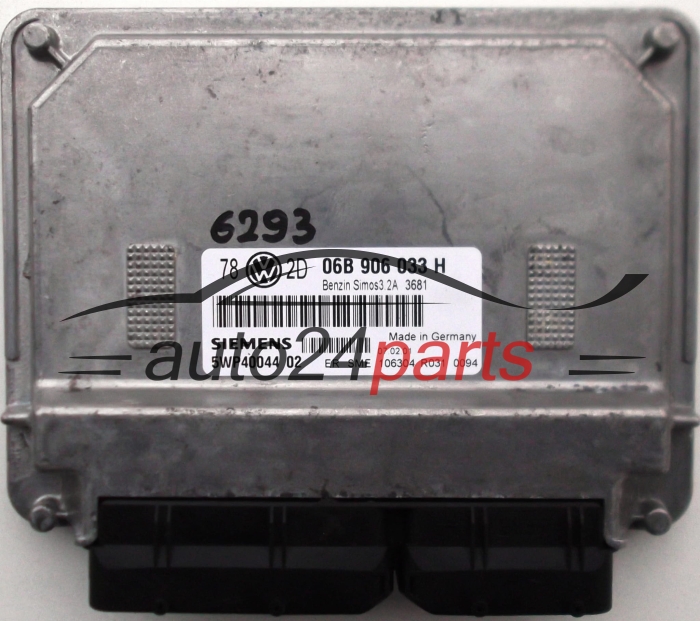 KOMPUTER STEROWNIK SILNIKA VW VOLKSWAGEN PASSAT 2.0 AZM SIEMENS 5WP40044 02, 06B 906 033 H, 06B906033H