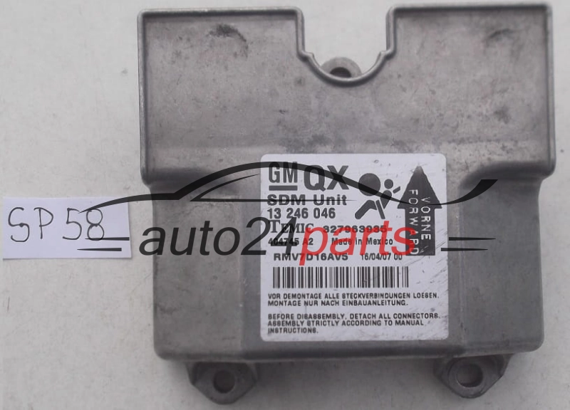 STEROWNIK MODUL PODUSZEK POWIETRZNYCH OPEL ZAFIRA B GM 13 246 046 QX