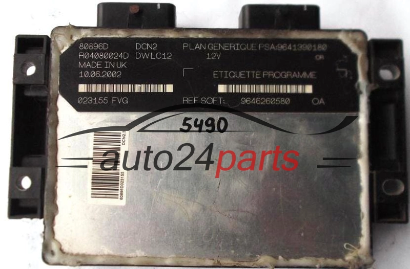CENTRALINA DO MOTORE CITROEN C15 1.9 LUCAS R04080024D PSA: 9641390180 SOFT 9646260580, DCN2, DWLC12