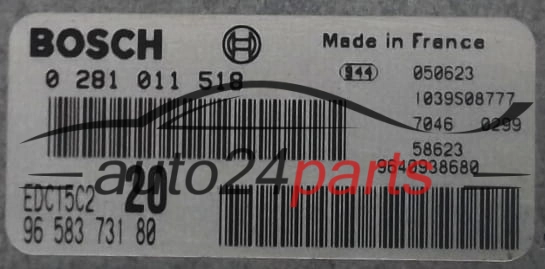 MOTORSTEUERGERÄT ECU STEUERGERAT CITROEN XSARA PICASSO BOSCH 0 281 011 518, 0281011518, 96 583 731 80, 9658373180, 9640938680, EDC15C2