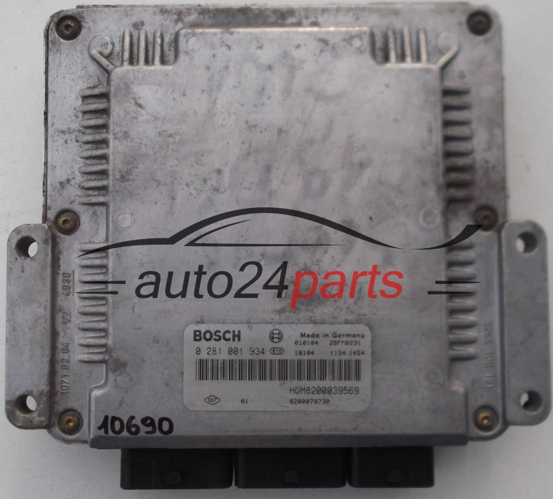 ECU CENTRALITA DE MOTOR RENAULT 1.9 DCI BOSCH 0 281 001 934,  HOM 8200039569, 8200078730
