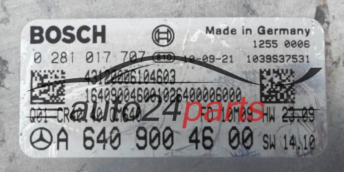 Μονάδα Ελέγχου Κινητήρα MERCEDES W169 2.0 CDI BOSCH 0 281 017 707