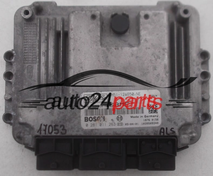 CALCULATEUR MOTEUR FORD FOCUS C-MAX 1.6 TDCI, BOSCH 0 281 011 263, 0281011263, FoMoCo 4M51-12A650-NE, 4M5112A650NE