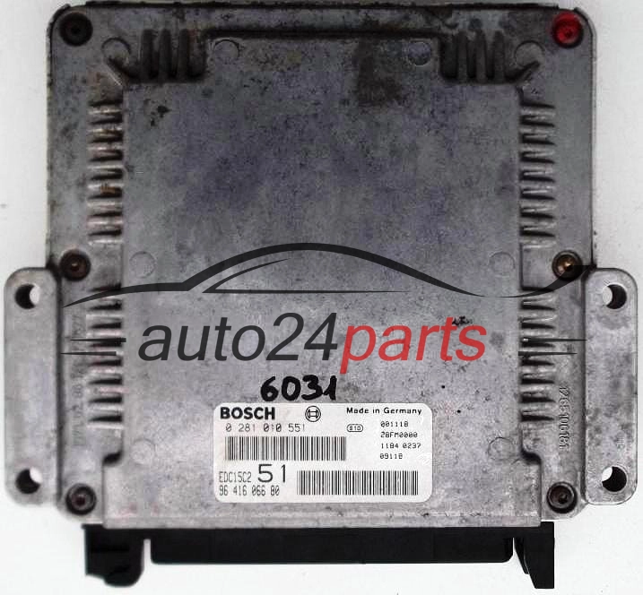 ECU ENGINE CONTROLLER PEUGEOT 306 2.0 HDI BOSCH 0281010551, 0 281 010 551, 9641606680, 96 416 066 80, EDC15C2 51 
