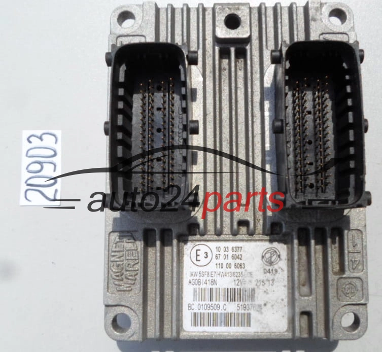 Μονάδα Ελέγχου Κινητήρα FIAT PANDA 1.2 IAW 5SF8.E7, IAW5SF8E7, 51937624 