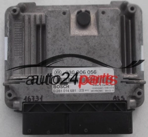 Μονάδα Ελέγχου Κινητήρα VW VOLKSWAGEN BOSCH 0 281 014 681, 0281014681, 03G 906 056, 03G906056, 03G 906 021 AB, 03G906021AB, DIESEL EDC16U34