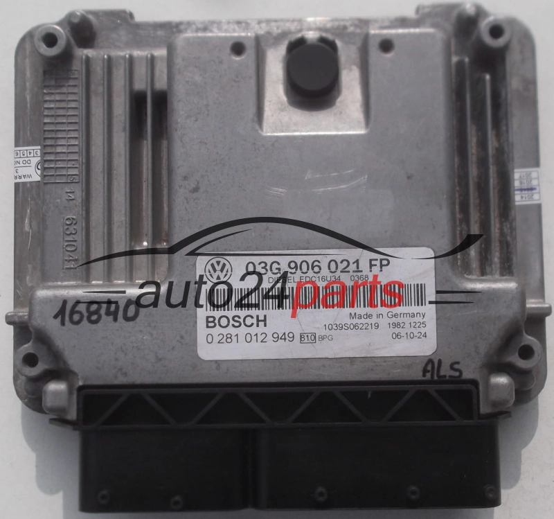Μονάδα Ελέγχου Κινητήρα VW VOLKSWAGEN GOLF 2.0 TDI BOSCH 0 281 012 949,  03G 906 021 FP, 03G906021FP