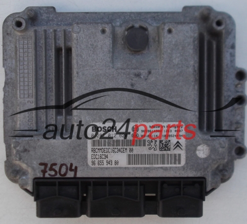 MOTORSTEUERGERÄT ECU STEUERGERAT CITROEN PEUGEOT 1.6 HDI BOSCH 0 281 012 620,  0281012620, 96 655 943 80, 96 655 943 80, 9659614980