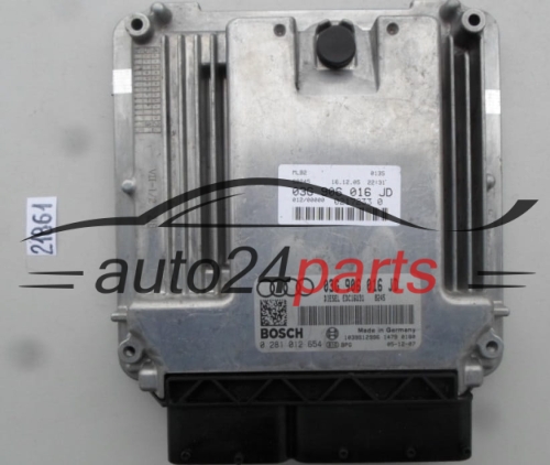 KOMPUTER STEROWNIK SILNIKA AUDI A4 2.0 TDI BRE 03G906016JD, 03G 906 016 JD, BOSCH 0 281 012 654, 0281012654, DIESEL EDC16U31