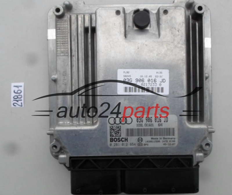 KOMPUTER STEROWNIK SILNIKA AUDI A4 2.0 TDI BRE 03G906016JD, 03G 906 016 JD, BOSCH 0 281 012 654, 0281012654, DIESEL EDC16U31