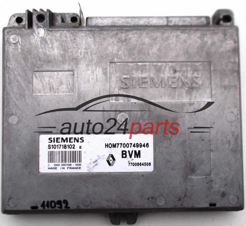 CENTRALINA DO MOTORE RENAULT CLIO 1.4, SIEMENS S101718102 E, S101718102E, HOM7700749946, 7700864508