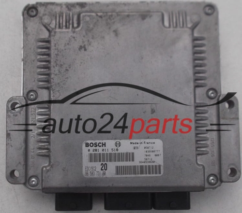 CENTRALINA DO MOTORE CITROEN XSARA PICASSO 2.0 HDI BOSCH 0 281 011 518, 0281011518, 96 583 731 80, 9658373180, 9640938680, EDC15C2