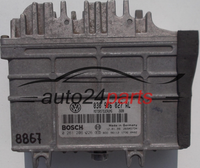 ΜΟΝΑΔΑ ΕΛΕΓΧΟΥ ΚΙΝΗΤΗΡΑ VW VOLKSWAGEN LUPO 1.0 030906027AL, 030 906 027 AL BOSCH 0261206226, 0 261 206 226 MOTORSTEUERUNG 2680 26SA5734