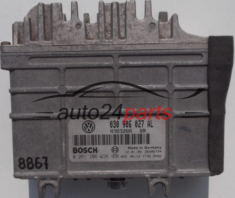ΜΟΝΑΔΑ ΕΛΕΓΧΟΥ ΚΙΝΗΤΗΡΑ VW VOLKSWAGEN LUPO 1.0 030906027AL, 030 906 027 AL BOSCH 0261206226, 0 261 206 226 MOTORSTEUERUNG 2680 26SA5734
