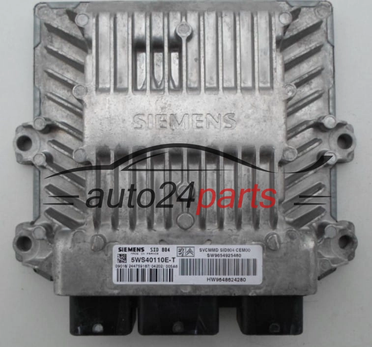 Μονάδα Ελέγχου Κινητήρα  CITROEN C3 1.4 HDI SIEMENS 5WS40110E-T,  SW 9654925480, HW 9648624280
