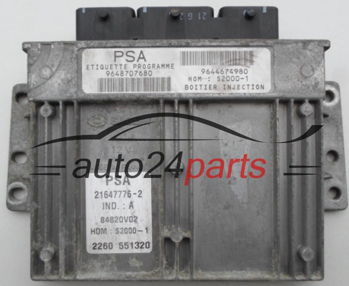 ECU ENGINE CONTROLLER  CITROEN 1.8 Sagem 21647776-2,  9644674980, PSA 9648707680